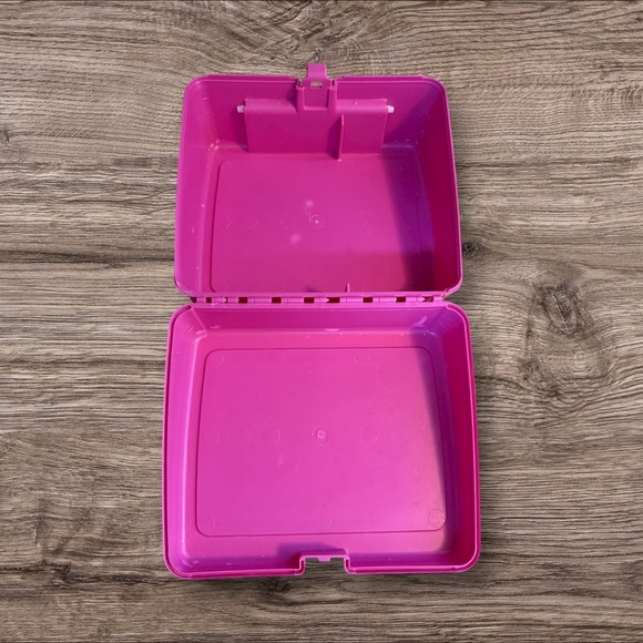 Vintage 1989 Cool Times Barbie Plastic Hot Pink Lunchbox - Picture 7 of 9